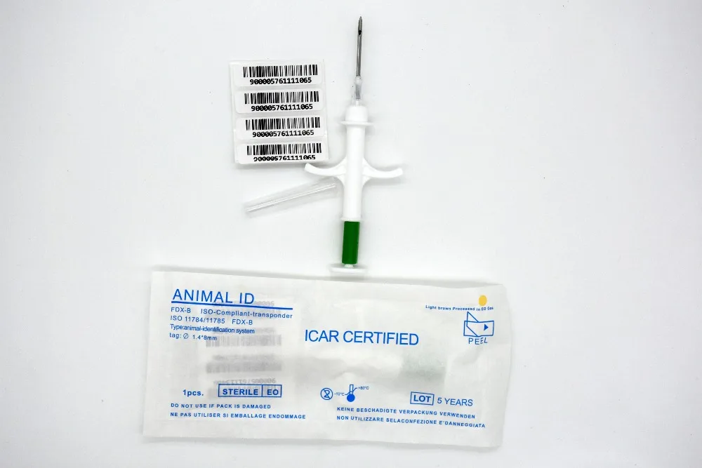 

2.12*12 FDX-B ISO11784/785 RFID 100pcs Id Injector Pet Glass Tag Microchip Syringe for animals Pig Cow Cattle Horse Dog Fish