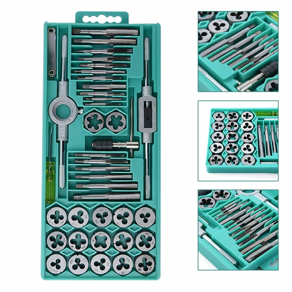 

40PCS Mold Kit M3 ~ M12 Straight Wrench Wrench Handle Faucet Mold Screw Metric Plug Faucet and Die Wrench Set Set DIY Taps Die