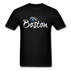 Глаз любовь Бостон Для мужчин футболка милые татуировки Любовник футболка Для мужчин короткий рукав Футболка с принтом модные короткий