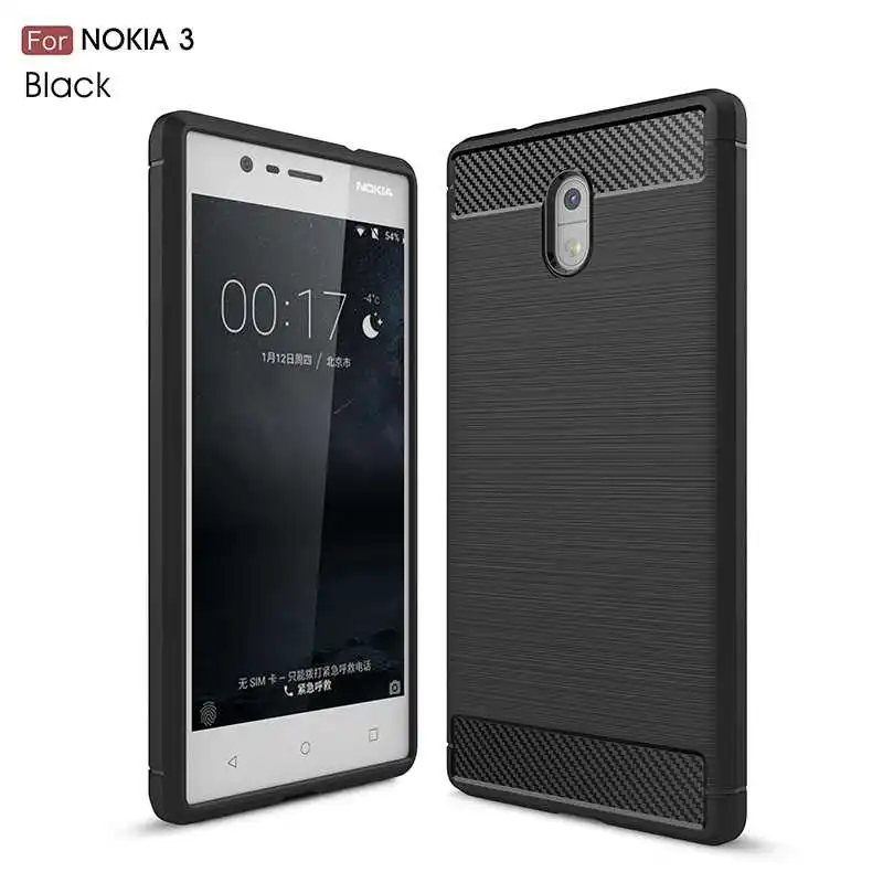 Модный Ударопрочный Мягкий силиконовый чехол Mokoemi 5," для Nokia 3, чехол для телефона Nokia 3 - Цвет: Black