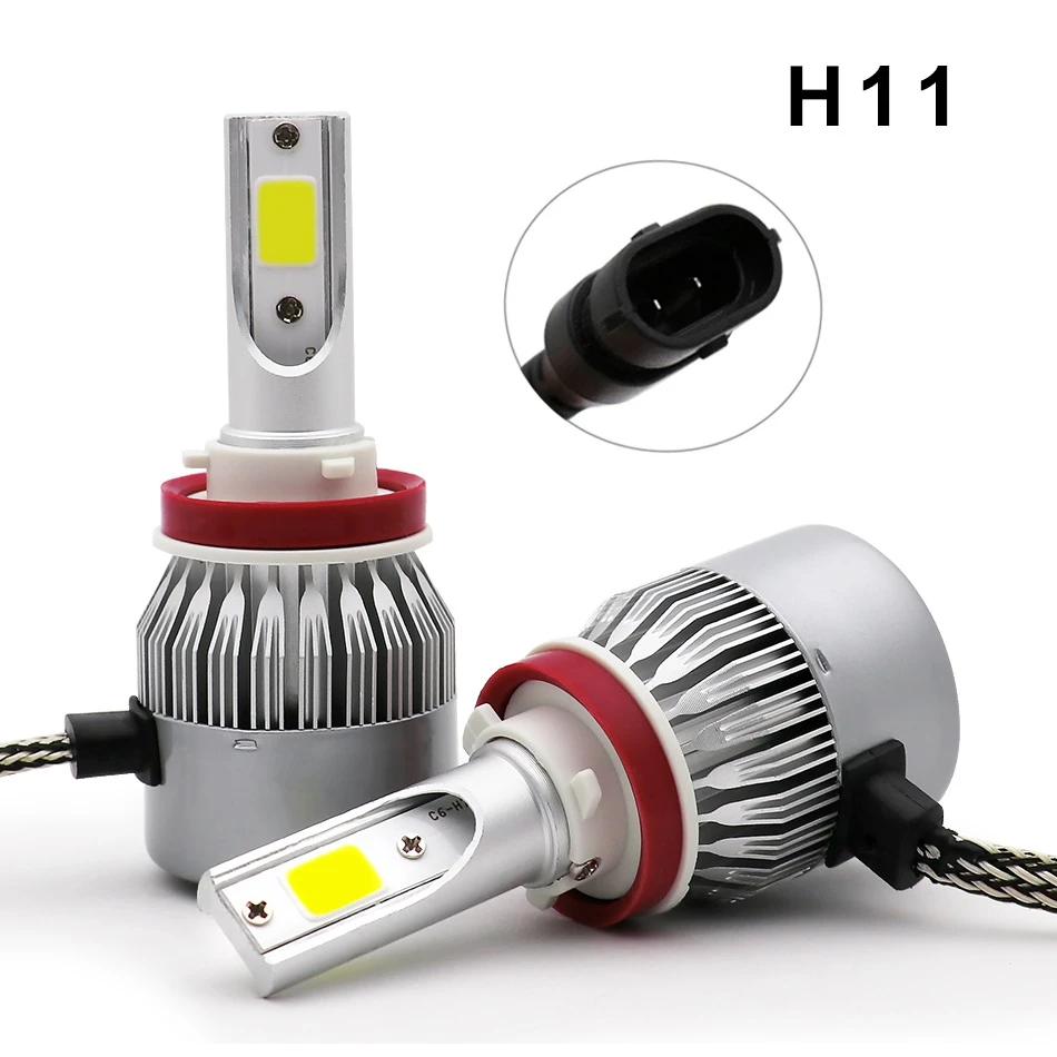 turbo automotivo 6000k 24v c6 h11 luces led para auto car headlight bulb farol far faros light bulbs ampolletas lamp lights avto