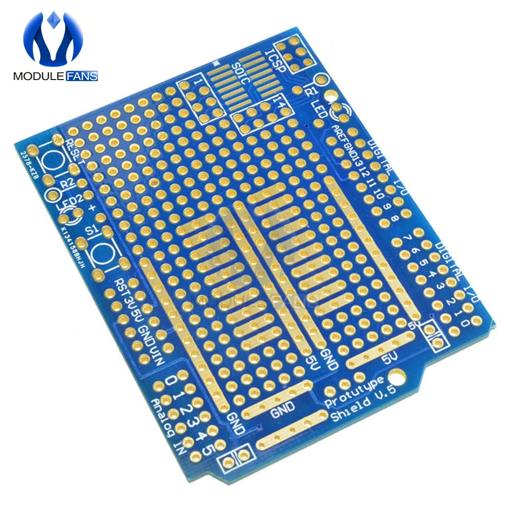 Прототип печатной платы для Arduino UNO R3 Щит платы FR-4 волокна 2 мм 2,54 мм Шаг Diy электронные