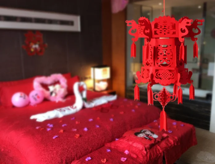 1 шт./компл. красивые Лаки Благоприятный красный двойное счастье китайский узел кисточкой висит Фонари на крыше Свадебные украшения комнаты