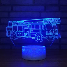 Башенный кран truck3D ночник креативная Иллюзия 3d лампа светодиодный 7 цветов меняющийся Настольный светильник для Детский Рождественский подарок