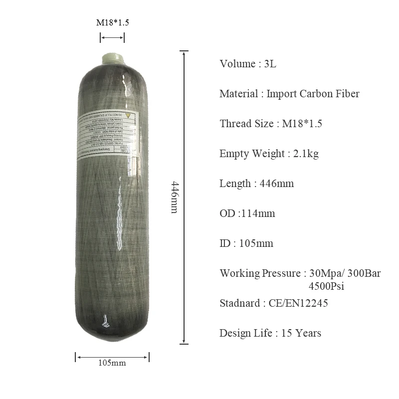 ACECARE airsoft цилиндр мини 2L 4500psi насосы для пейнтбола бак m18* 1,5 наполнение сжатого воздуха CE для стрельбы цель pcp насос AC103