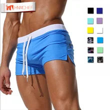 Brand Low Waist Sexy Pouch Gay Mens Boxer Beach Shorts Summer Men`s Quick Dry Comfy Drawstring Breathable Home Shorts camouflage