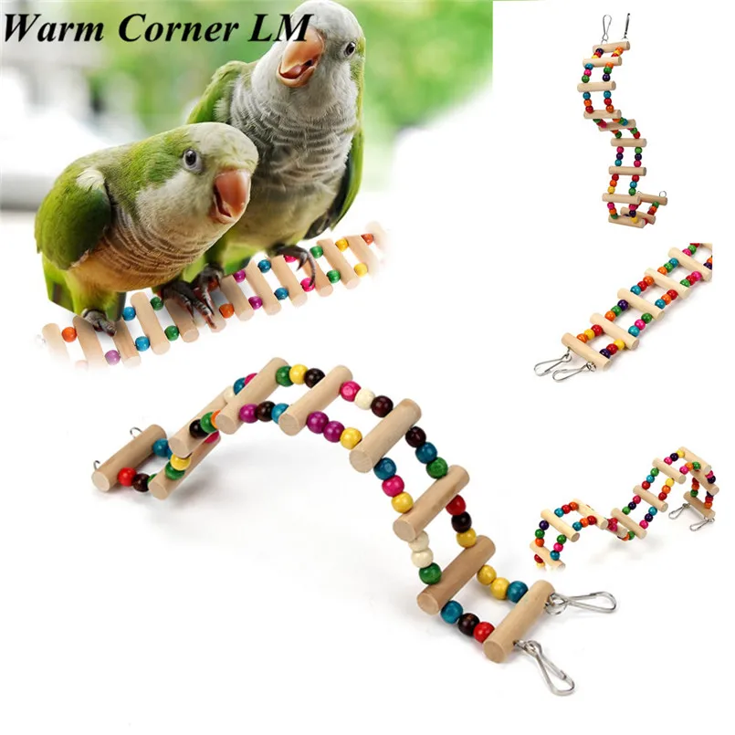 Parrot Ladder Bird Swing Wooden Bridge Ladder Climb Cockatiel Parakeet