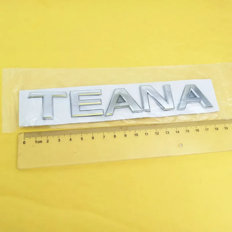 1pcs Silver TEANA TIIDA Sunny TEANA ABS пластик Chrome Авто задний багажник номер/надпись-логотип эмблемы Наклейка, переводная картинка для машины Средства для укладки волос - Название цвета: 1pcs Silver TEANA