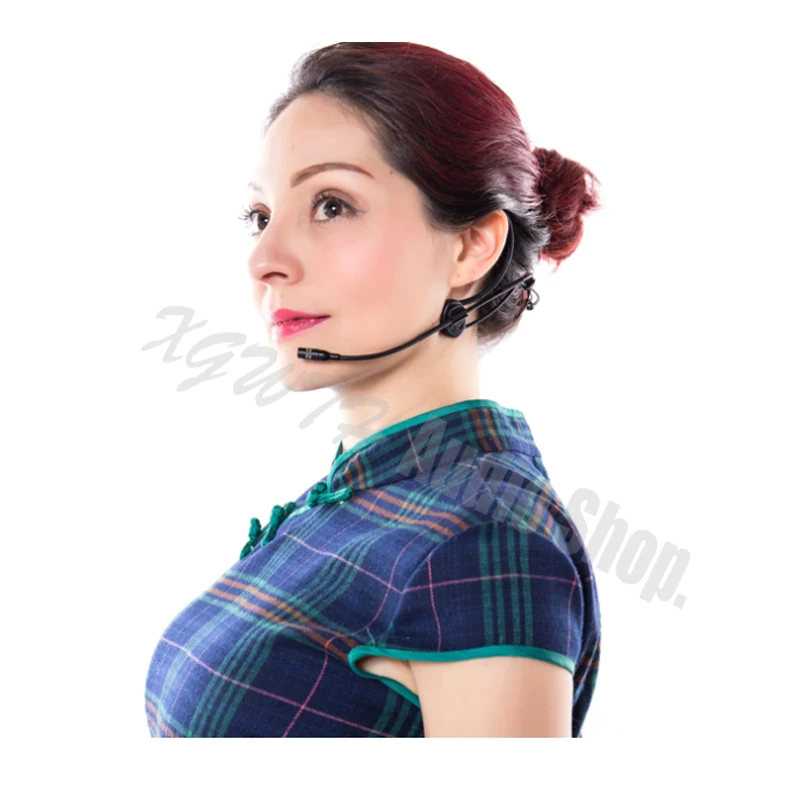 Foldable Dual Ear Head Headset Headworn Microphone