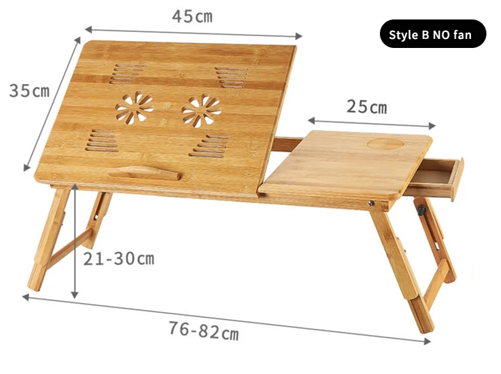 SUFEILE негабаритный стол для ноутбука складной портативный компьютерный настольный домашний простой обеденный столик деревянный офисный простой стол для учебы - Цвет: XL Style B NO fan