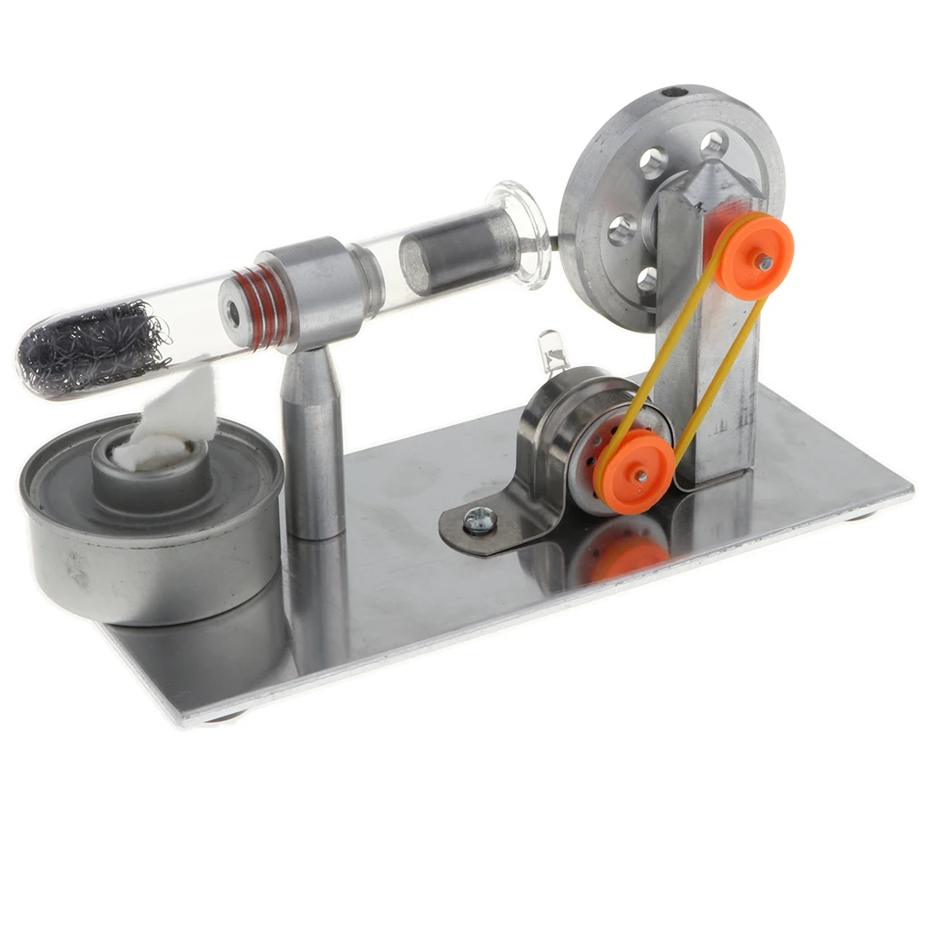 

Hot Air Flywheel Stirling Engine WIth Colorful LED Electricity Generator Educational Toy