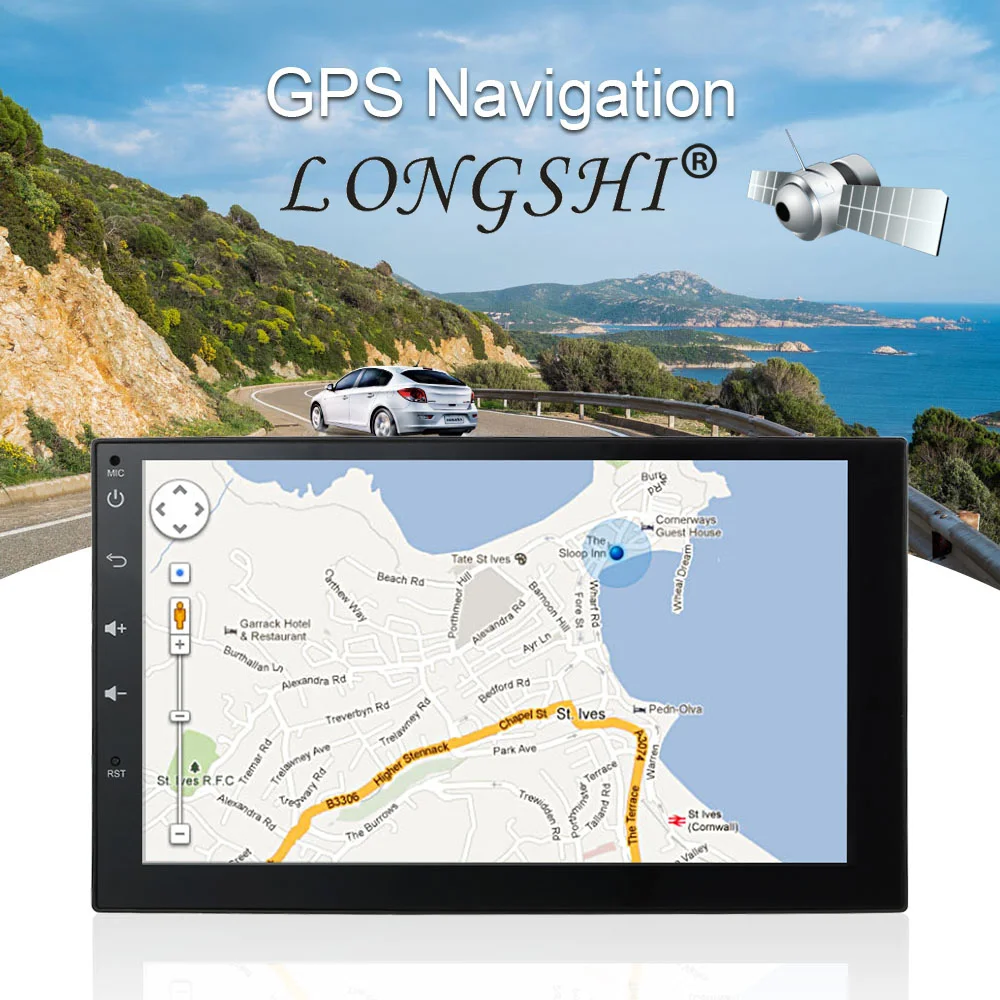 Автомобильный мультимедийный плеер LONGSHI Android 6 0 Bluetooth дюймов 7 2