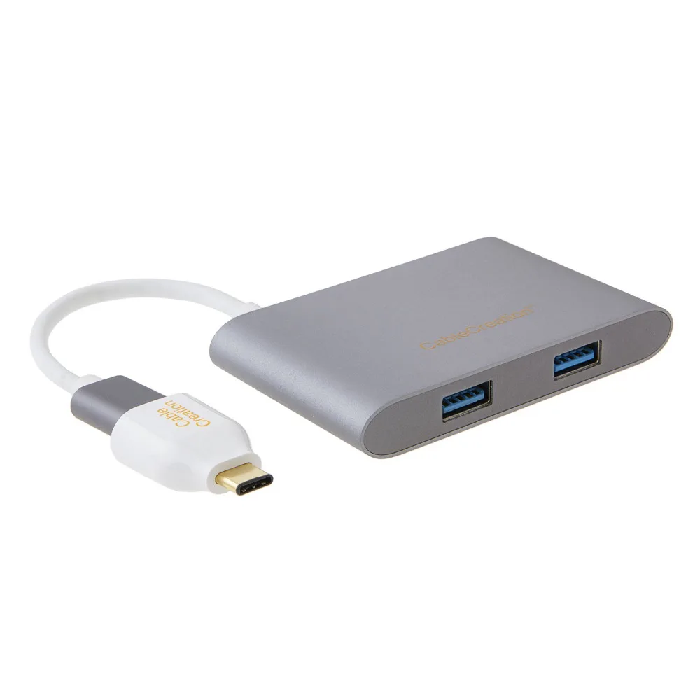 Кабель USB C концентратор Тип к TF/Micro SD и MMC кардридер + 2 3 0 адаптер серый/золотой| |