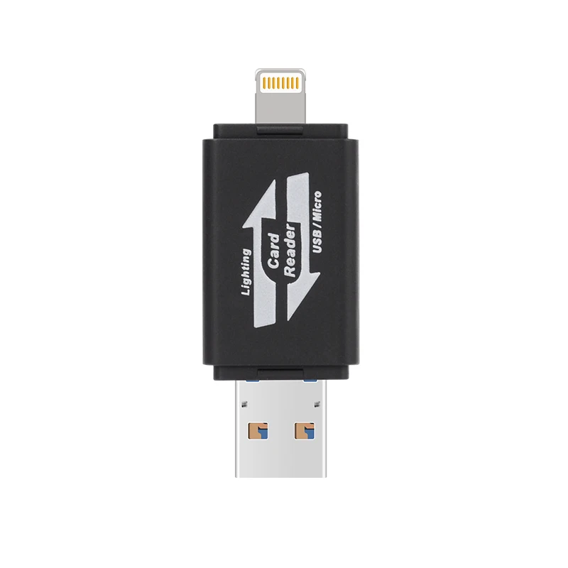 BRU кард-ридер для iPhone5S/6 S/6 Plus/iPhone 7 Plus/8/8 Plus/X/XS Micro SD& памяти TF Картридер для iPad телефона Android USB 3in1 флешки