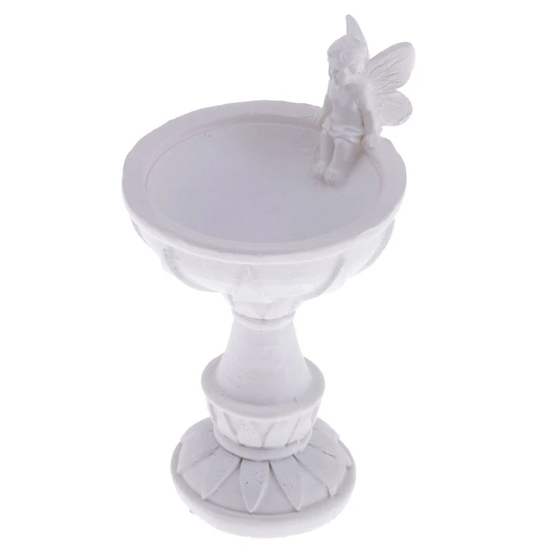 Лидер продаж Кукольный дом сад птица ванна статуя в виде фонтана с ангелом 1: 12th