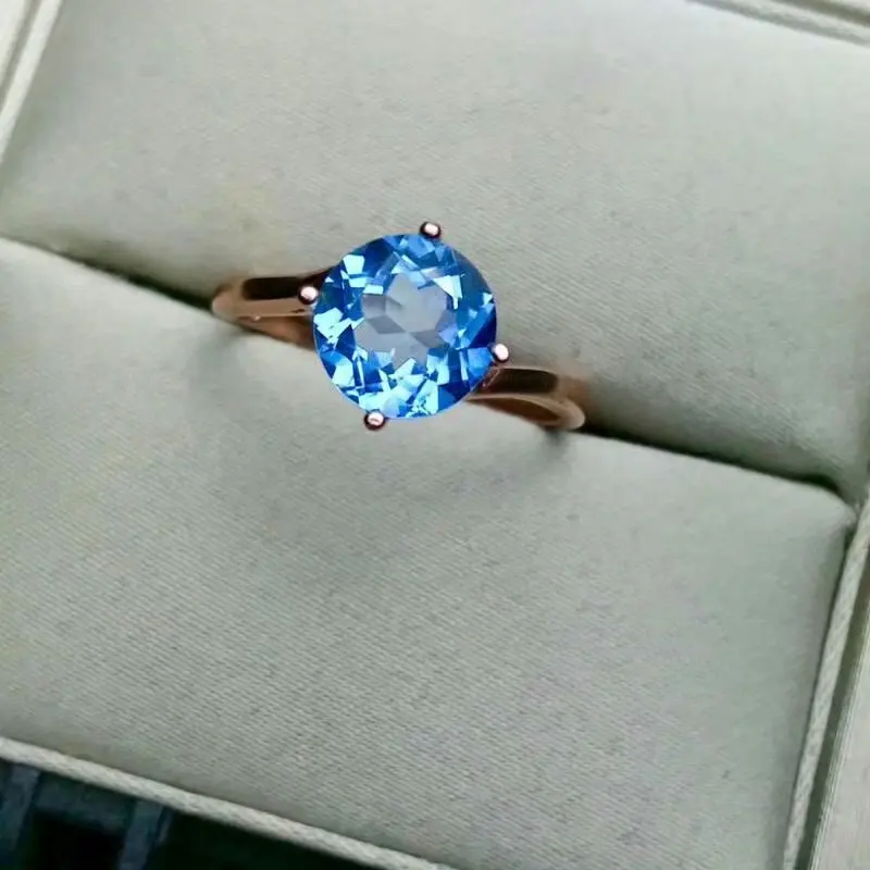 

shilovem 925 silver sterling ring natural topaz open men ring trendy fine Jewelry anniversary 2018 new wholesale xhfj0808agb