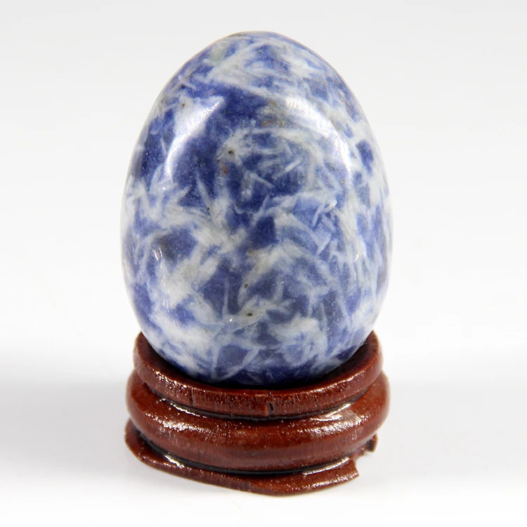 

2017 40*30mm gold sand blue point quartz crystal Eggs With wood stand Natural Gemstone Chakra Healing Reiki Stone Carved Crafts