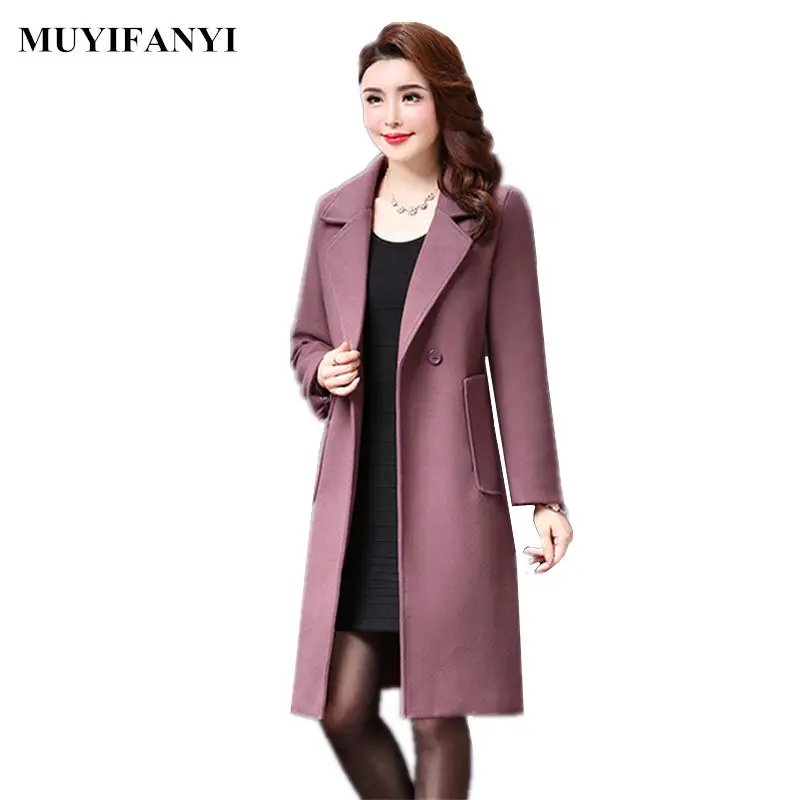 2018 Autumn Winter Warm Long Wool Coat Women High Quality