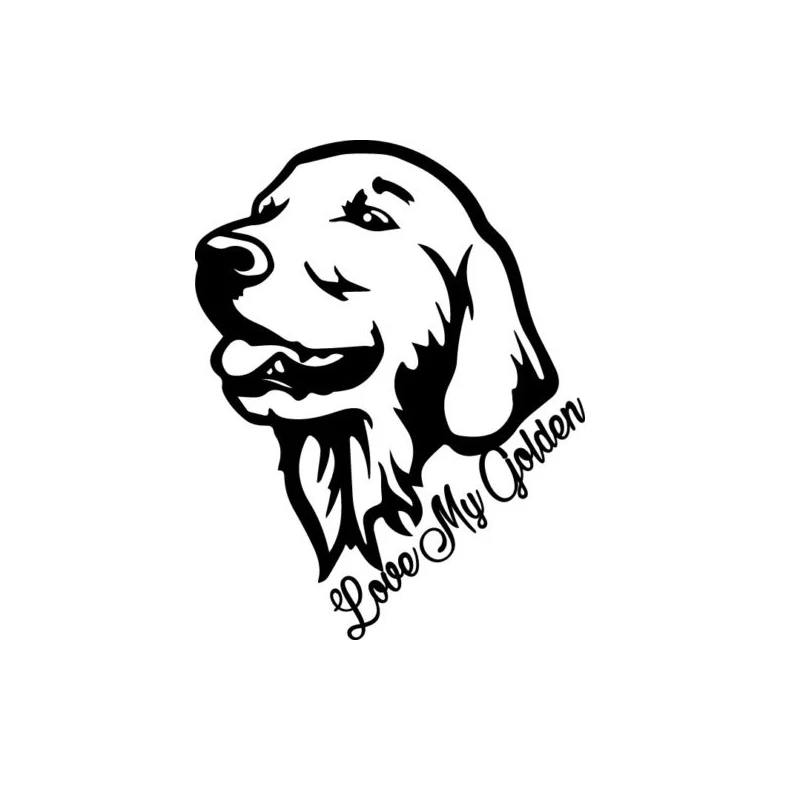 Love My Golden Retriever Decal Window Bumper Sticker Car Decor Dog Pet Lover