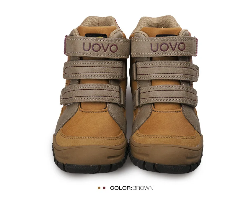 Мужская спортивная обувь бренд Uovo Европейский Оригинальный дизайн кожаные детские кроссовки EU26-36 теплые анти-скользкие модные школьные