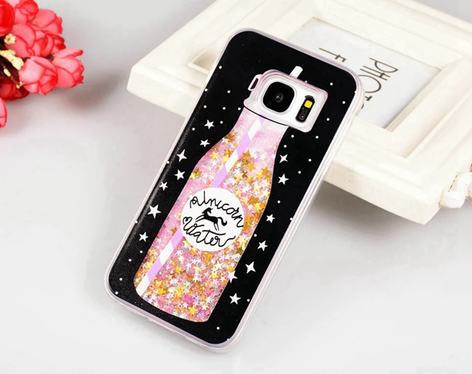 WhaY Quicksand Case For Samsung Galaxy S7 Cover Silicone Bottle Liquid Glitter Cover Back For Samsung S7 Case Fundas Coque Capa  (2)