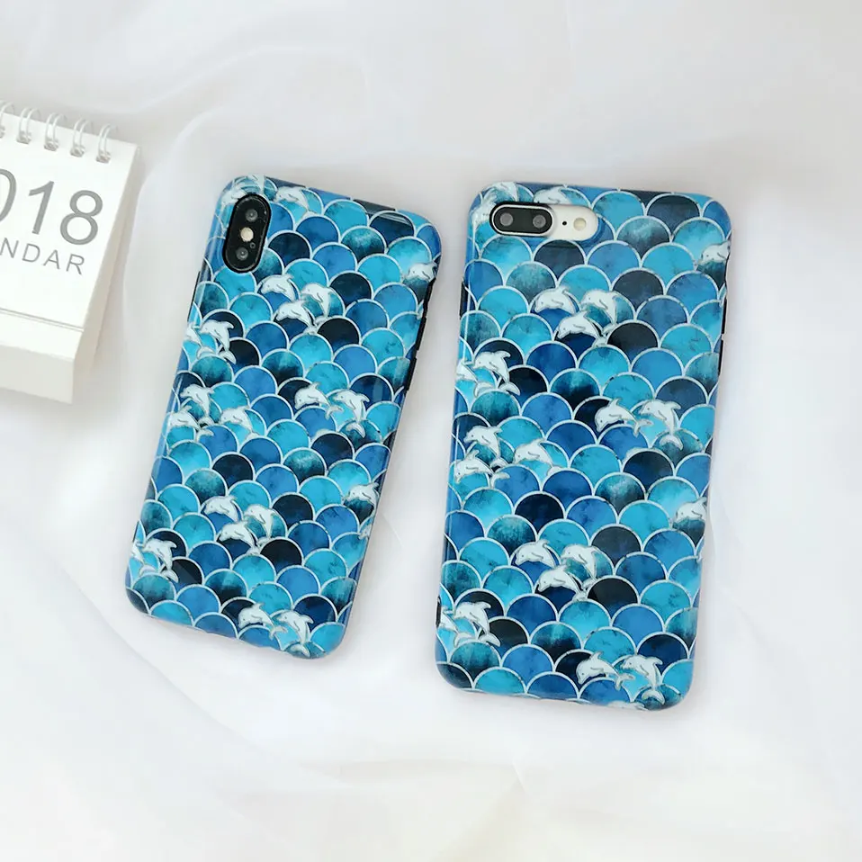 Чехол для iPhone x 6s 7 8 Plus рыбий масштаб светящийся TPU чехол X Capa Coque 6 Funda корпус |