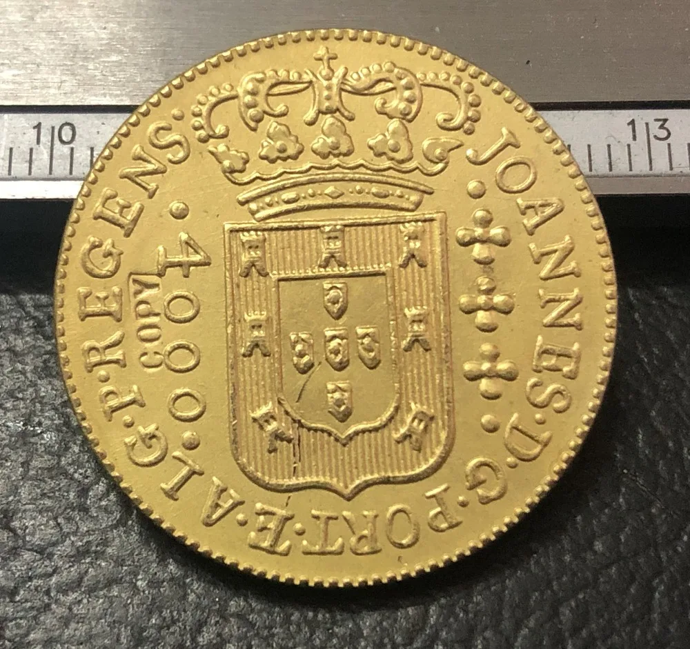 1814 Бразилия 4000 Reis-Joao, принц регент копия золотой монеты