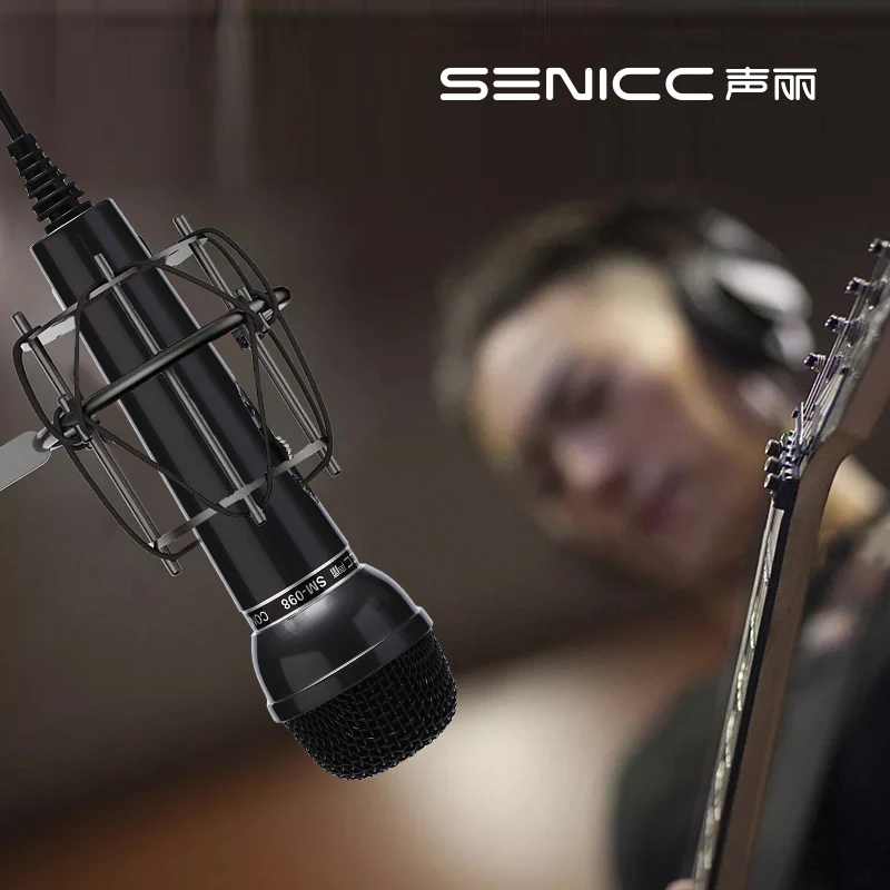 SENICC SM-098 Золотой караоке микрофон 2,2 м Проводной динамический звук компьютерный микрофон для Конференции запись вещания