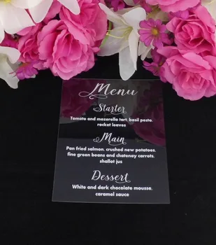 

ME04 Personalised Acrylic wedding menu card