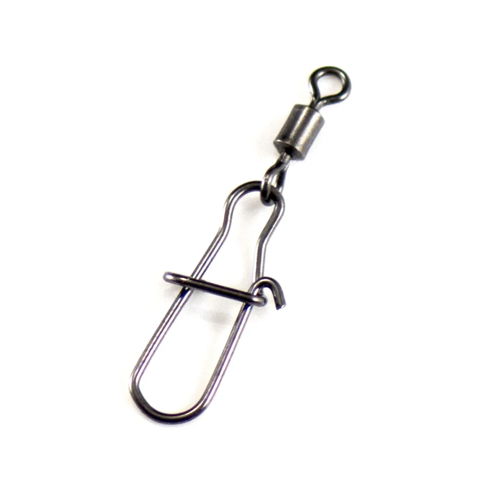 50pcs Rolling Swivel With Nice Snap Fishing Hooks Lure Connector Sea Rock Fishing Swivels Snaps