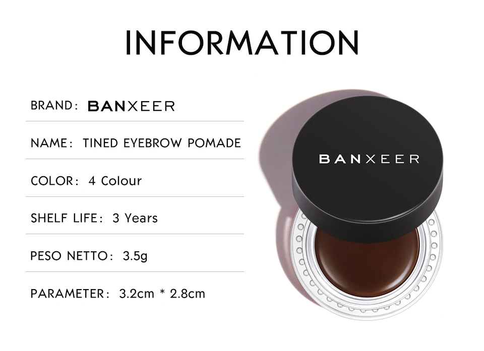 BANXEER, для бровей, водостойкий, стойкий, для бровей, макияж, коричневый, 4 цвета, крем для бровей с кистью, для бровей, макияж, косметика