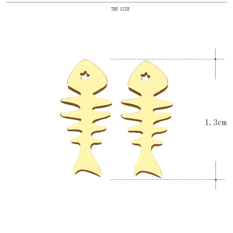 DOTIFI, серьги-гвоздики из нержавеющей стали для женщин и мужчин, рыбья кость, золотистого и серебристого цвета, ювелирные изделия для влюбленных на помолвку, Прямая поставка