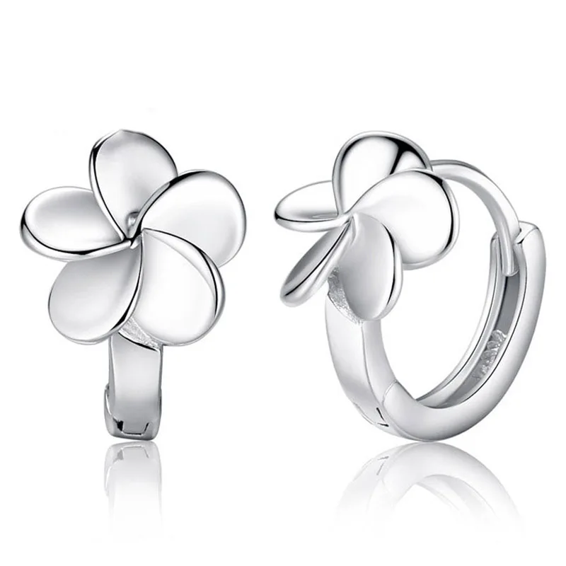 Женские серьги гвоздики из серебра 925 пробы с цветком|earring packing|earrings personalizedearring holder
