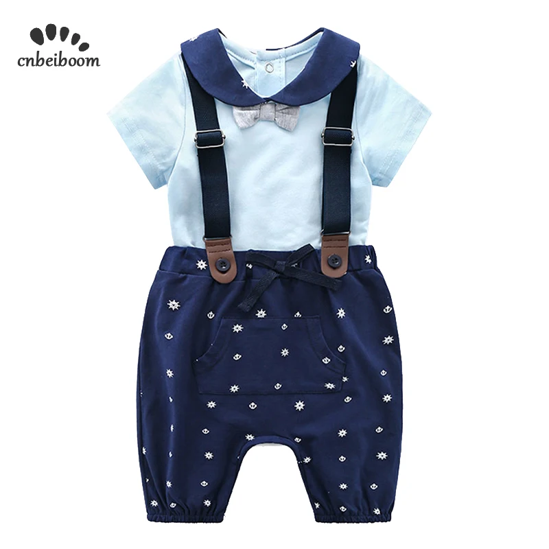 

Baby Overalls short Sleeve Rompers pant Clothing sets Cotton 2019 New infant Newborn Girl Boy Jumpsuit suit 1 2 birthday clothes