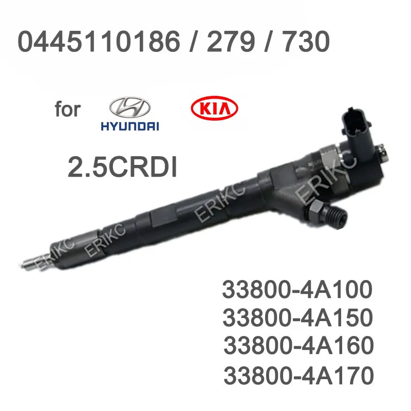 

0445110279 0445110186 33800-4A150 Diesel Fuel Injector 2.5 CRDI 0445110730 for hyundai KiA 33800-4A100 33800-4A160 33800-4A170
