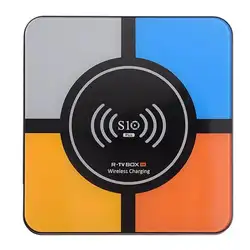 S10 плюс Android 8,1 Smart ТВ коробка Беспроводной зарядки RK3328 Quad-Core 4 GB 32 GB Wi-Fi 4 K 1080 P ТВ Декодер каналов кабельного телевидения