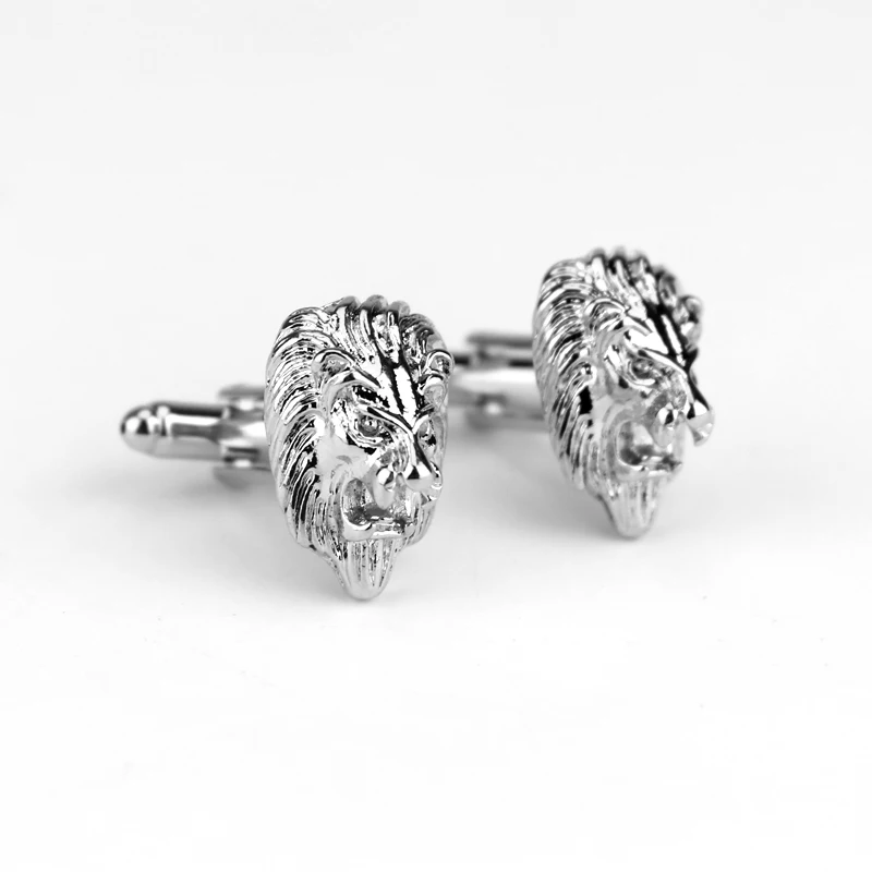 

King Of The Forest Lion Head Silver Plated Cuff Links