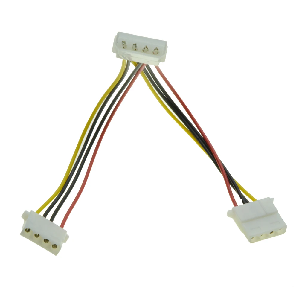 

4Pin Molex Power Supply Extension Cable Male 1 to 2 Female Ports Power Cable IDE Power Port Multiplier D Plug Y Splitter