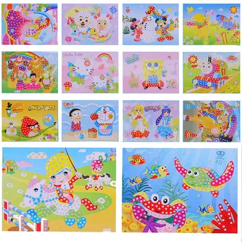 

4PCS Handmade 3D Puzzle DIY Foam Mosaic Stickers Art EVA Cartoon Crystal 3D diamond Sticker toys Creative Educational Toys