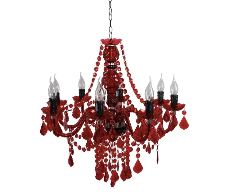 Free Red Pendant Lamp 5 8 Heads Lights Vintage Total Free Red Pendant Lamp 5 8 Heads Lights Vintage Total Acrylic Crystals Chandelier Ac110v 220v In From Lighting