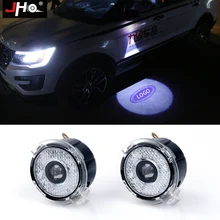 JHO 2x Door Ghost Shadow LED Logo Projector For Ford Explorer 2012-2018 Focus Mondeo Puddle Lamp Welcome Light Car Accessories
