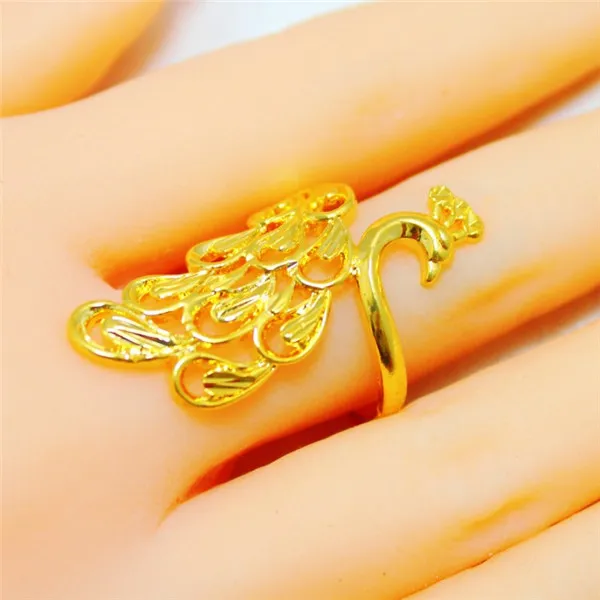Beautiful 24k Gold Plate Hollow Pea 1 Quality Hongkong Beautiful 24k Gold Plate Hollow Pea 1 Quality Hongkong Handmade Adjule Ring For Women Weeding Jewelry In Rings From