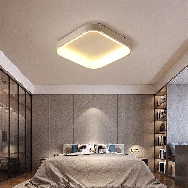 

Triangle ot Square Modern Led Chandelier For Living Room Bedroom Study Room White or Grey Ceiling Chandelier Fixtures