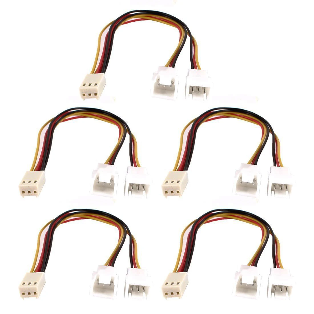 KSOL 5 Pcs 3 Pin Female to Dual Male PC Fan Splitter Extension Cable