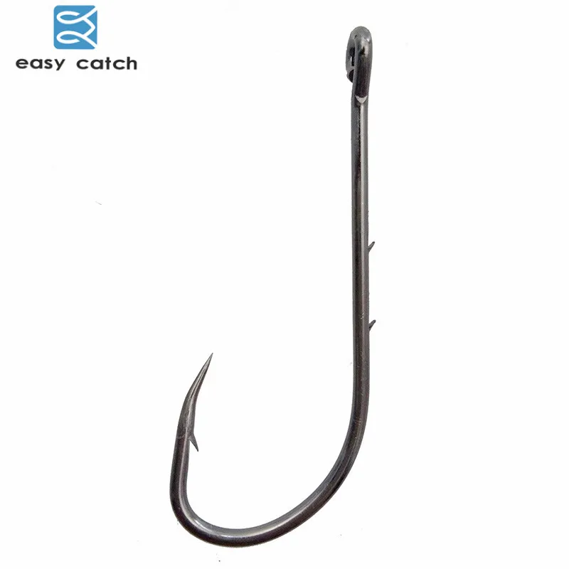 

Easy Catch 50pcs 92247 Fishing Hooks Black Offset Long Barbed Shank Baitholder Bait Hook Size 1 1/0 2/0 3/0 4/0 5/0 6/0