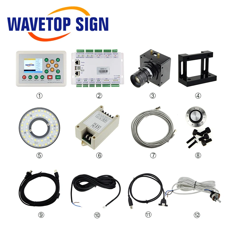 Wavetopsign CO2 лазерная машина CCD Управление Системы набор с Управление карты ZY2820 и Камера и другие аксессуары