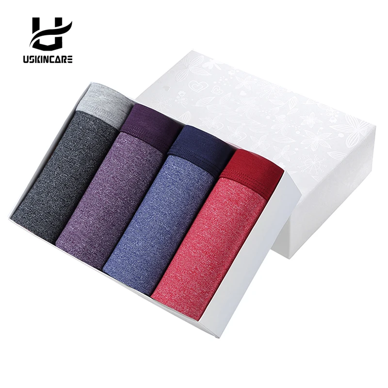 

2017 Shorts Mens 4Pcs\lot Underwear Soft Boxers Modal Boxer Men Solid Boxer Shorts Plus Size Boxers Mens Underwear Lot