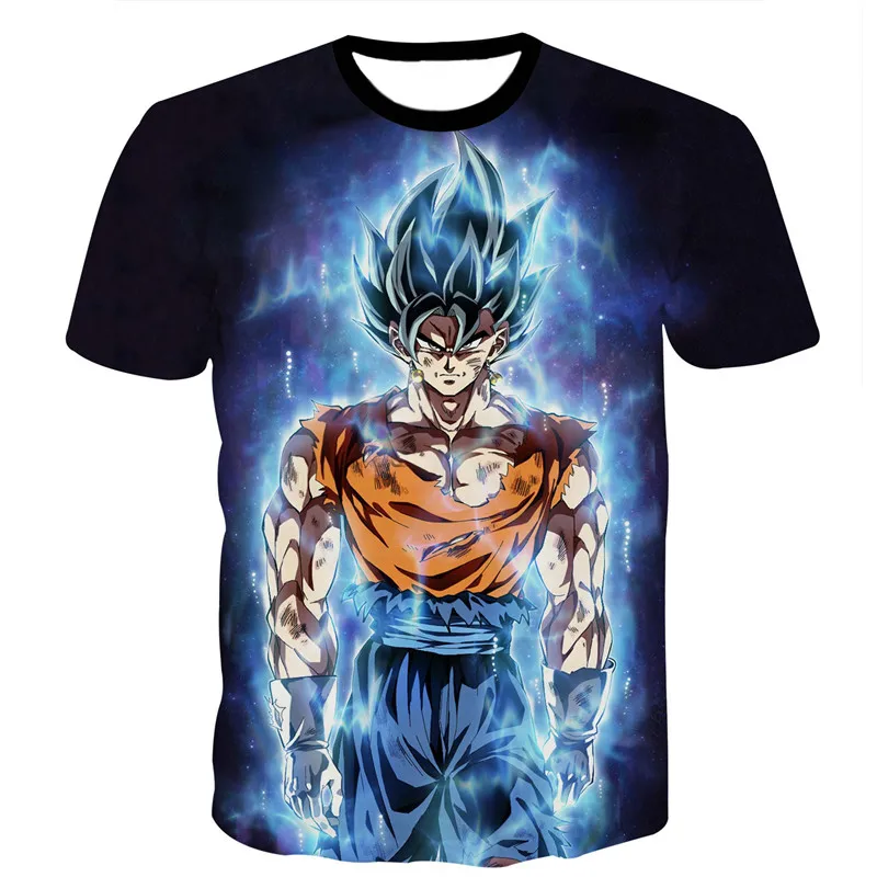 Для мужчин 3 D короткий рукав Костюмы Dragon Ball сверхточного Супер Saiyan Бог Сон Гоку