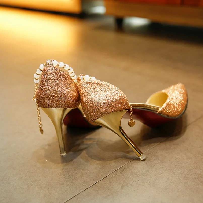 Cresfimix/пикантные женские вечерние туфли на высоком каблуке серебристого цвета; Милые Удобные женские свадебные туфли на высоком каблуке 8 см; сезон весна-лето; a2432