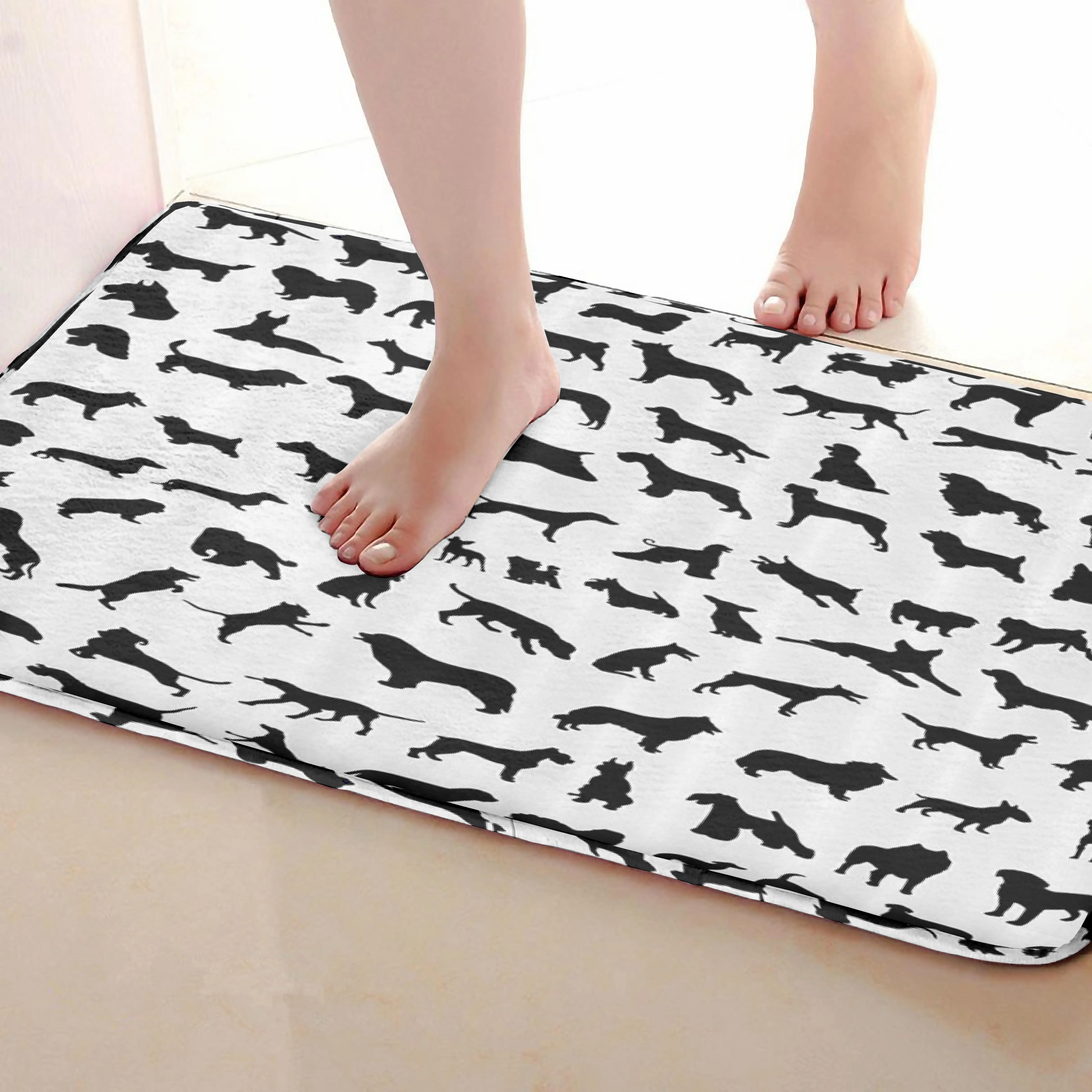 Коврик для ванной комнаты в стиле собаки, Забавный Противоскользящий коврик для ванной, аксессуары для душевой занавески, соответствующие вашей душевой занавеске